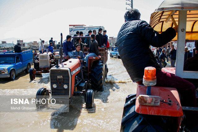 کوشش برای زدودن غبار سیلاب از ترکمن صحرا